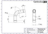 304 Stainless Steel 80° Mandrel Bends w/ Slip Fit Ends