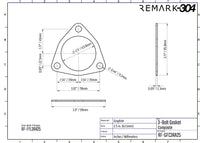 2.5" / 63.5mm 3-Bolt Triangle Gasket - Graphite