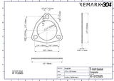 2.5" / 63.5mm 3-Bolt Triangle Gasket - Graphite