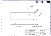SS304 Hanger Rods - 0.31" / 8mm Diameter, Std Length