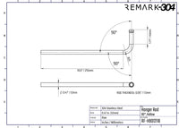 SS304 Hanger Rods - 0.47" / 12mm Diameter, Std Length