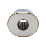 SS304 Oval Muffler Canister - Center Inlet/Outlet - 7.1" x 5.7" x 7.9"
