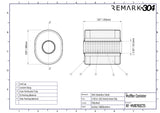 SS304 Oval Muffler Canister - Center Inlet/Outlet - 7.1" x 5.7" x 7.9"