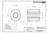 SS304 Oval Muffler Canister - Center Inlet/Outlet - 7.1" x 5.7" x 7.9"