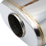 SS304 Oval Muffler Canister - Center Inlet/Outlet - 8.3" x 4.3" x 7.9"
