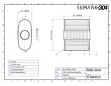 SS304 Oval Muffler Canister - Center Inlet/Outlet - 8.9" x 4.0" x 7.9"