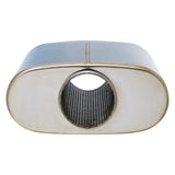 SS304 Oval Muffler Canister - Center Inlet/Outlet - 8.9" x 4.0" x 7.9"