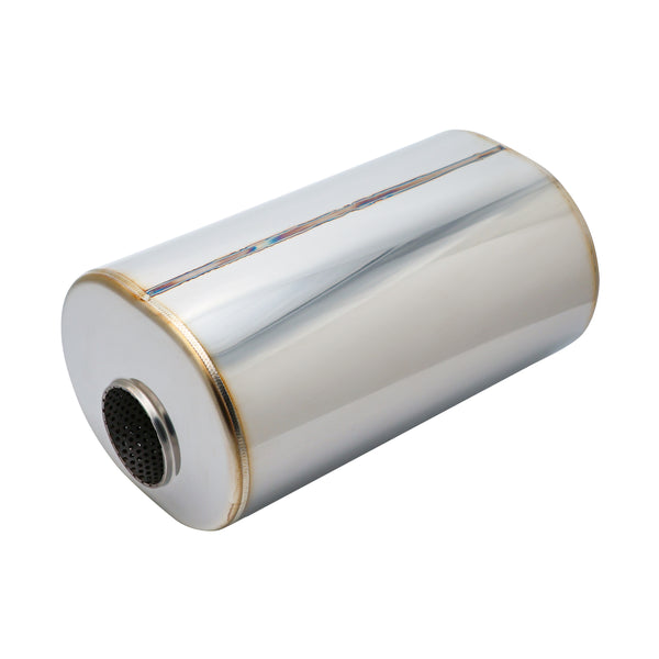 SS304 Oval Muffler Canister - Offset Inlet/Outlet - 7.1" x 5.7" x 11.8"