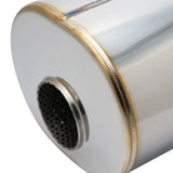 SS304 Oval Muffler Canister - Offset Inlet/Outlet - 7.1" x 5.7" x 11.8"