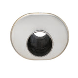 SS304 Oval Muffler Canister - Offset Inlet/Outlet - 7.1" x 5.7" x 11.8"