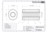 SS304 Oval Muffler Canister - Center Inlet/Outlet - 7.1" x 5.7" x 11.8"