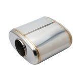 SS304 Oval Muffler Canister - Center Inlet/Outlet - 8.3" x 4.3" x 11.8"
