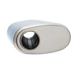 SS304 Oval Muffler Canister - Offset Inlet/Outlet - 8.3" x 4.3" x 11.8"