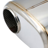 SS304 Oval Muffler Canister - Offset Inlet/Outlet - 8.3" x 4.3" x 11.8"