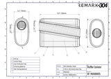 SS304 Oval Muffler Canister - Offset Inlet/Outlet - 8.3" x 4.3" x 11.8"