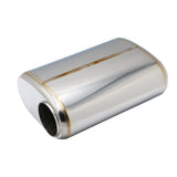 SS304 Oval Muffler Canister - Offset Inlet/Outlet - 8.3" x 4.3" x 11.8"