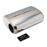 SS304 Oval Muffler Canister - Offset Inlet/Outlet - 8.3" x 4.3" x 11.8"