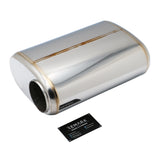 SS304 Oval Muffler Canister - Offset Inlet/Outlet - 8.3" x 4.3" x 11.8"