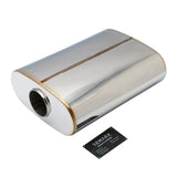 SS304 Oval Muffler Canister - Center Inlet/Outlet - 8.9" x 4.0" x 11.8"
