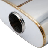 SS304 Oval Muffler Canister - Center Inlet/Outlet - 8.9" x 4.0" x 11.8"