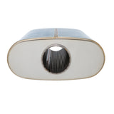 SS304 Oval Muffler Canister - Center Inlet/Outlet - 8.9" x 4.0" x 11.8"