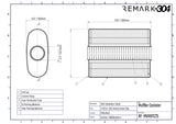 SS304 Oval Muffler Canister - Center Inlet/Outlet - 8.9" x 4.0" x 11.8"