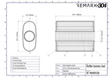 SS304 Oval Muffler Canister - Center Inlet/Outlet - 8.9" x 4.0" x 11.8"