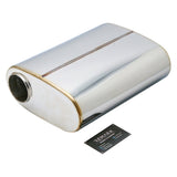 SS304 Oval Muffler Canister - Offset Inlet/Outlet - 8.9" x 4.0" x 11.8"