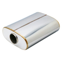 SS304 Oval Muffler Canister - Offset Inlet/Outlet - 8.9" x 4.0" x 11.8"
