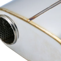 SS304 Oval Muffler Canister - Offset Inlet/Outlet - 8.9" x 4.0" x 11.8"
