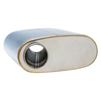SS304 Oval Muffler Canister - Offset Inlet/Outlet - 8.9" x 4.0" x 11.8"