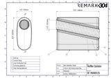 SS304 Oval Muffler Canister - Offset Inlet/Outlet - 8.9" x 4.0" x 11.8"