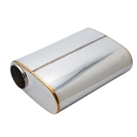 SS304 Oval Muffler Canister - Offset Inlet/Outlet - 8.9" x 4.0" x 11.8"