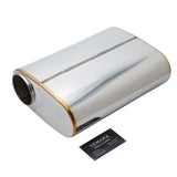 SS304 Oval Muffler Canister - Offset Inlet/Outlet - 8.9" x 4.0" x 11.8"