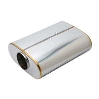SS304 Oval Muffler Canister - Offset Inlet/Outlet - 8.9" x 4.0" x 11.8"