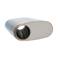 SS304 Oval Muffler Canister - Offset Inlet/Outlet - 8.9" x 4.0" x 11.8"