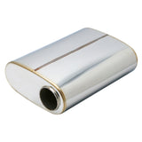 SS304 Oval Muffler Canister - Offset Inlet/Outlet - 8.9" x 4.0" x 11.8"
