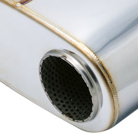 SS304 Oval Muffler Canister - Offset Inlet/Outlet - 8.9" x 4.0" x 11.8"
