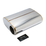 SS304 Oval Muffler Canister - Offset Inlet/Outlet - 8.9" x 4.0" x 11.8"