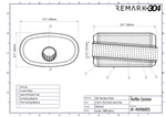 SS304 Oval Muffler Canister - Offset Inlet/Outlet - 11.0" x 6.3" x 11.8"