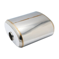 SS304 Oval Muffler Canister - Offset Inlet/Outlet - 11.0" x 6.3" x 11.8"