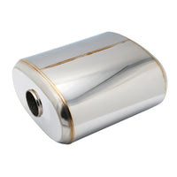 SS304 Oval Muffler Canister - Offset Inlet/Outlet - 11.0" x 6.3" x 11.8"