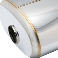 SS304 Oval Muffler Canister - Offset Inlet/Outlet - 11.0" x 6.3" x 11.8"