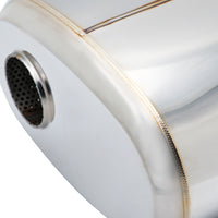 SS304 Oval Muffler Canister - Offset Inlet/Outlet - 11.0" x 6.0" x 11.8"