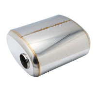 SS304 Oval Muffler Canister - Offset Inlet/Outlet - 11.0" x 6.0" x 11.8"
