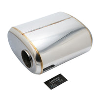 SS304 Oval Muffler Canister - Offset Inlet/Outlet - 11.0" x 6.0" x 11.8"
