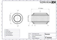 SS304 Round Resonator Canister - Center Inlet/Outlet - 4.7" x 7.9"