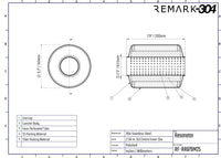 SS304 Round Resonator Canister - Center Inlet/Outlet - 5.7" x 7.9"