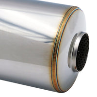 SS304 Round Resonator Canister - Center Inlet/Outlet - 5.7" x 7.9"