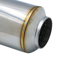 SS304 Round Resonator Canister - Center Inlet/Outlet - 4.7" x 11.8"